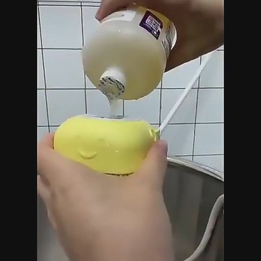 Dog Bathing Brush Pet Massage Brush Shampoo Dispenser Soft Silicone Brush Rubber Bristle for Dogs and Cats Shower Grooming Tool